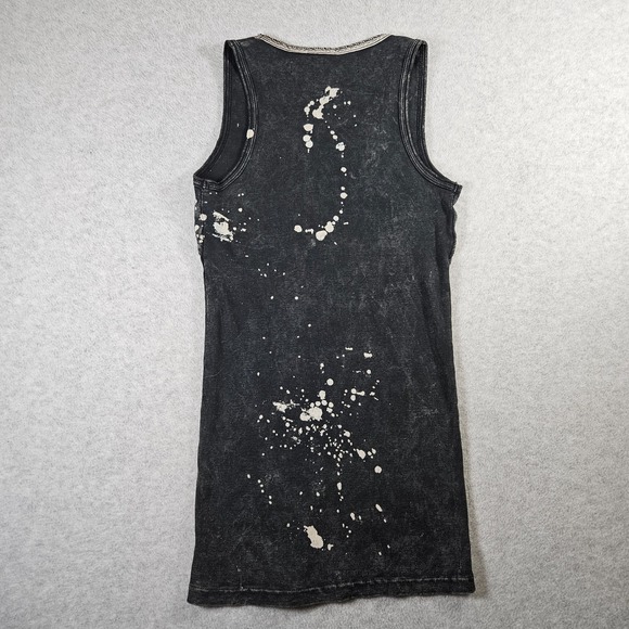 Salvage Womens VTG Y2k Affliction Style Grunge Thrashed Scoop Neck Tank Top Sz L - Picture 4 of 8